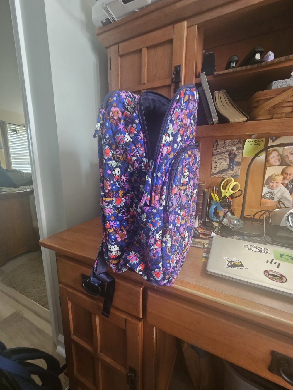 Vera Bradley Purple Floral Quilted DISNEY  Minnie Mouse Backpack - Picture 2 of 4